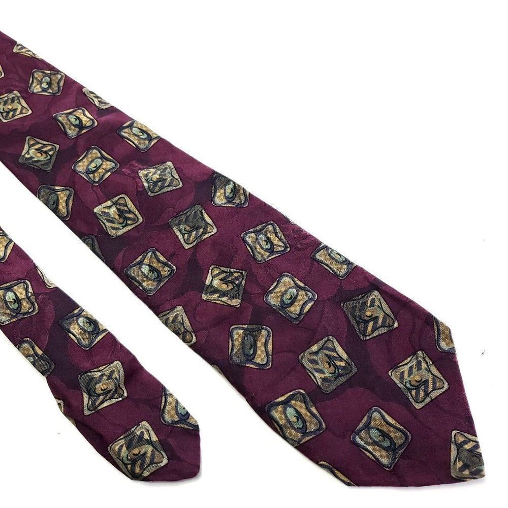 Robert Talbott Studio Carmel Valley Silk Tie Print Purple Abstract